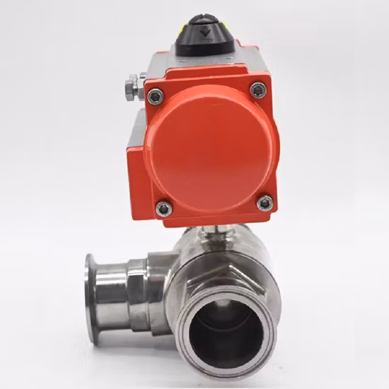 Valvola a sfera sanitaria a 2 vie e 3 vie con tre morsetti e sede intercapedine