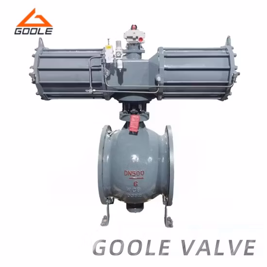 Valvola a sfera con rubinetto flangiato in acciaio forgiato ad azionamento pneumatico 3PC Lf2/A105/F304